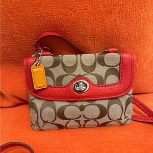 Red and Brown Crossbody Bag